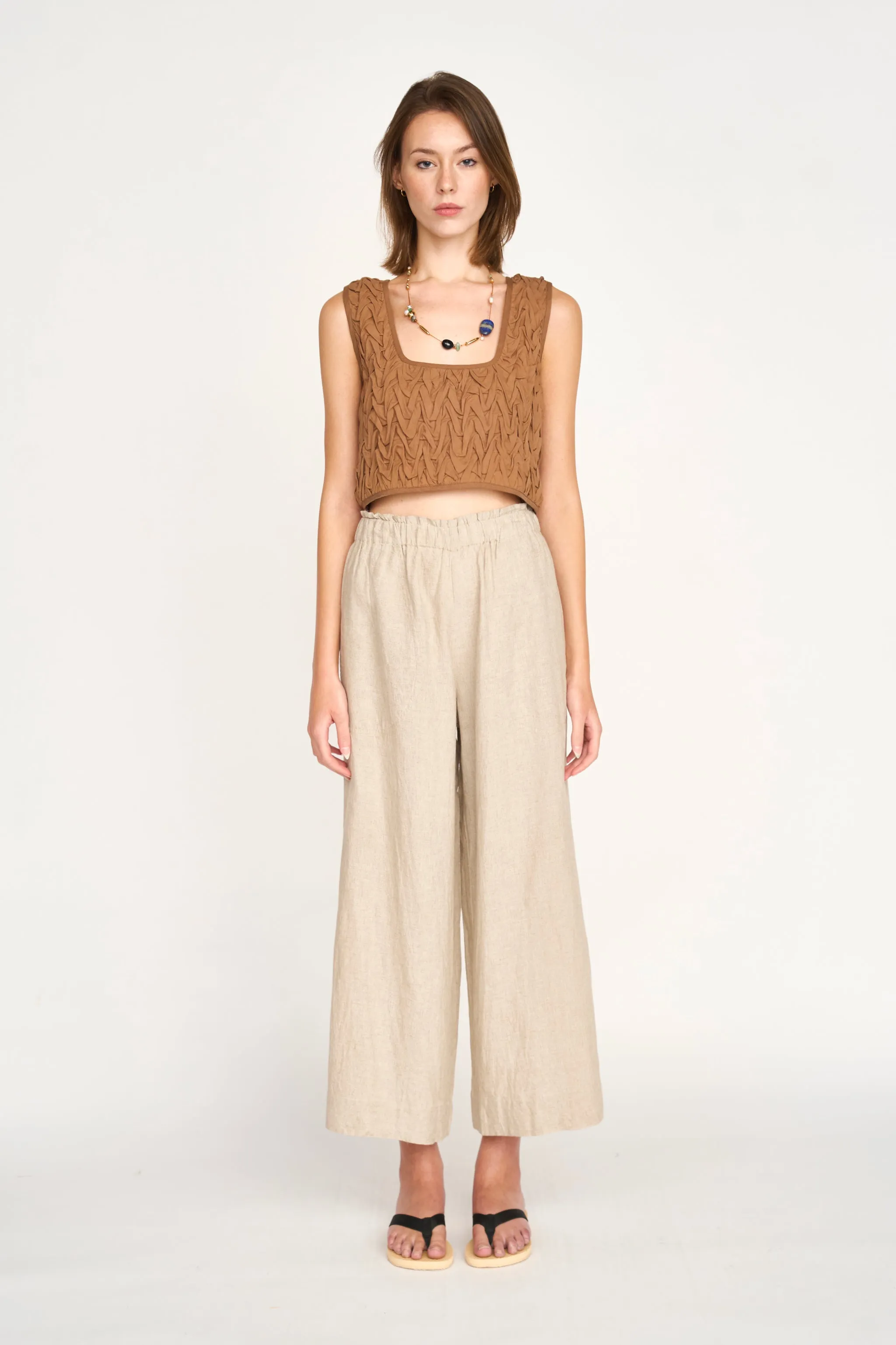 Mirth Pant in Natural Linen sold by Mirth