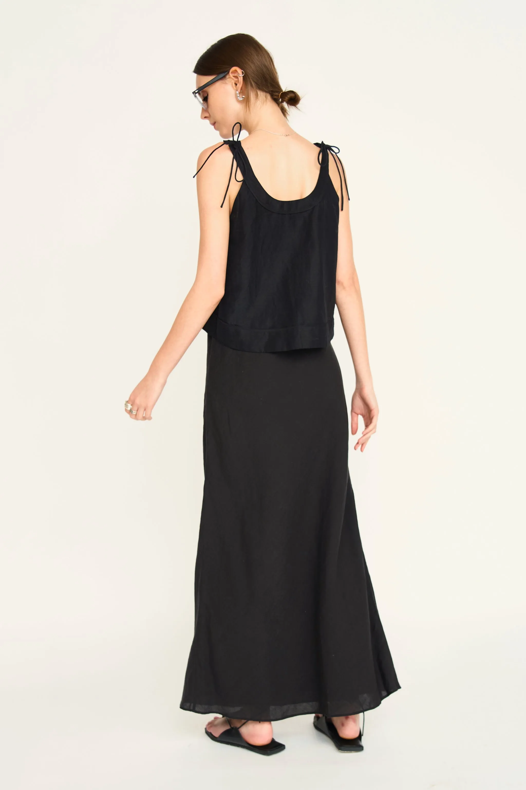 Santander Skirt in Black Linen (Starts Shipping June 20th) sold by Mirth product image thumbnail 4