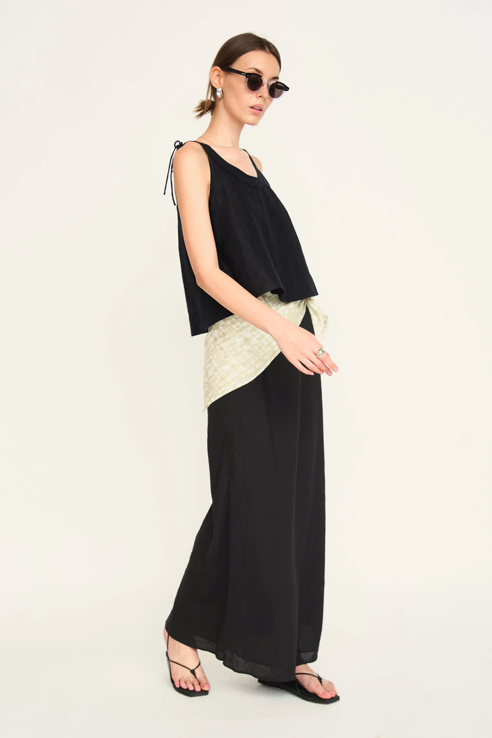 Santander Skirt in Black Linen (Starts Shipping June 20th) sold by Mirth product image thumbnail 5