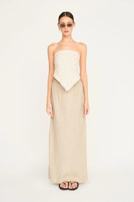 Santander Skirt in Natural Linen made by Mirth