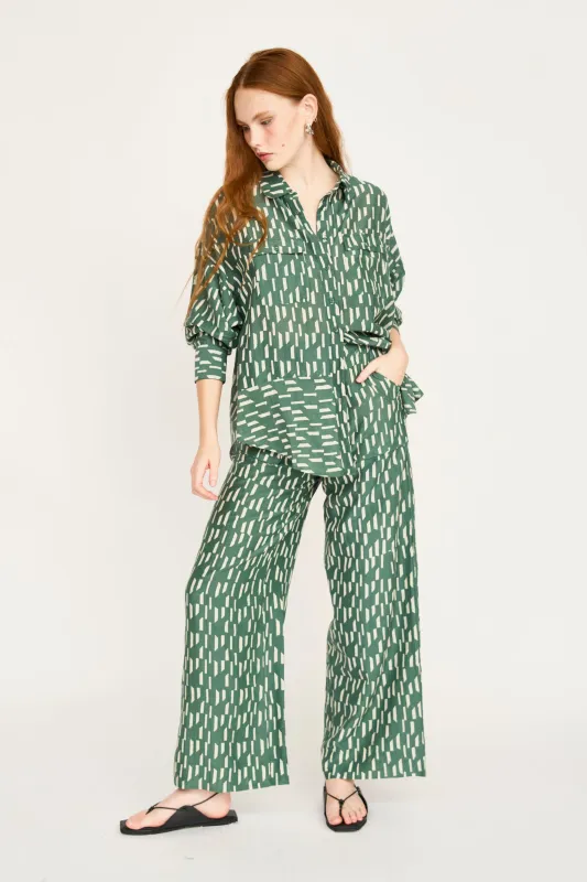 Tivot Pant in Verdure Rainfall sold by Mirth