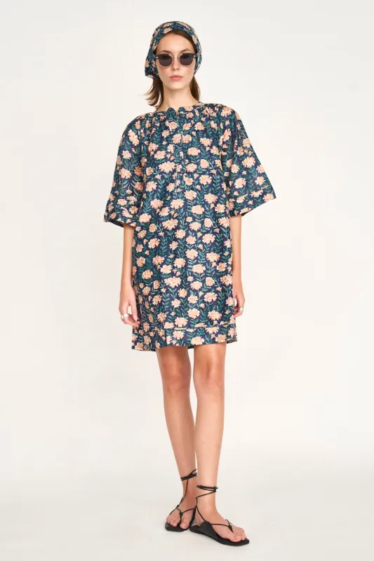 Faro Short Dress in Midnight Pink Carnation made by Mirth