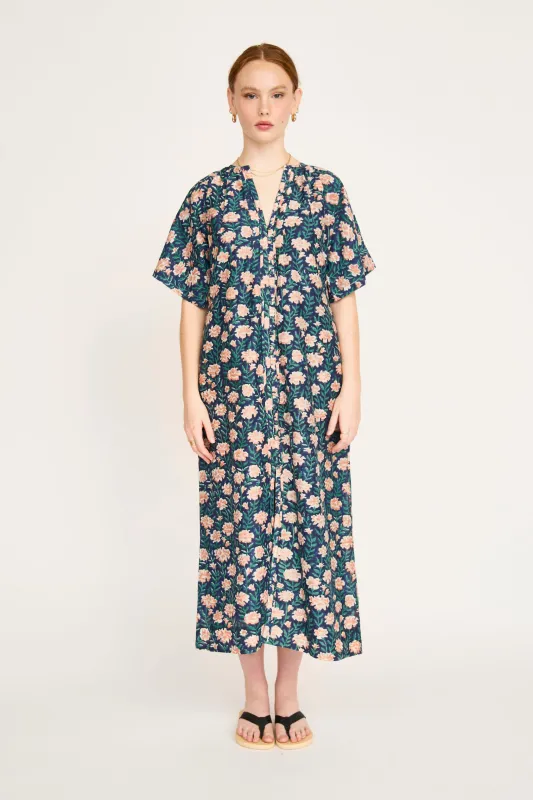 Lostine Dress in Midnight Pink Carnation made by Mirth