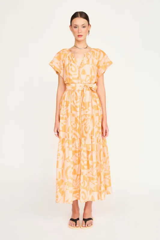 Vienna Maxi Dress in Orangesicle made by Mirth