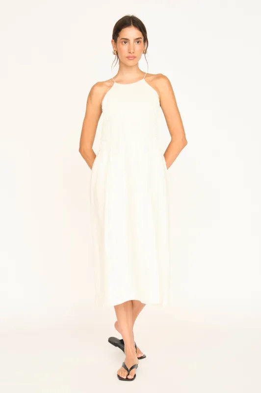 Alba Dress in White Linen made by Mirth