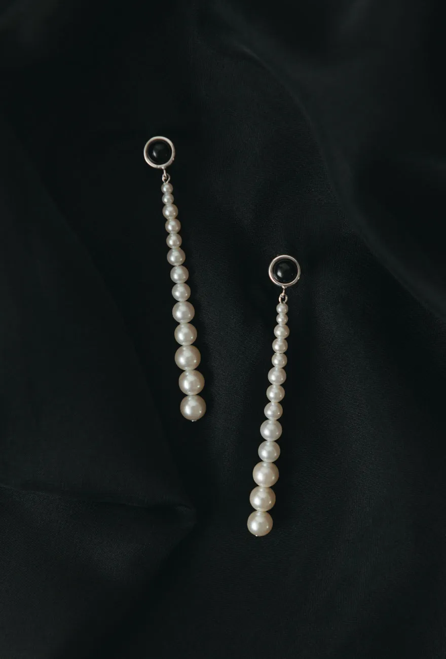 Bernice Earrings Pearl & Black Onyx sold by Maslo product image thumbnail 3