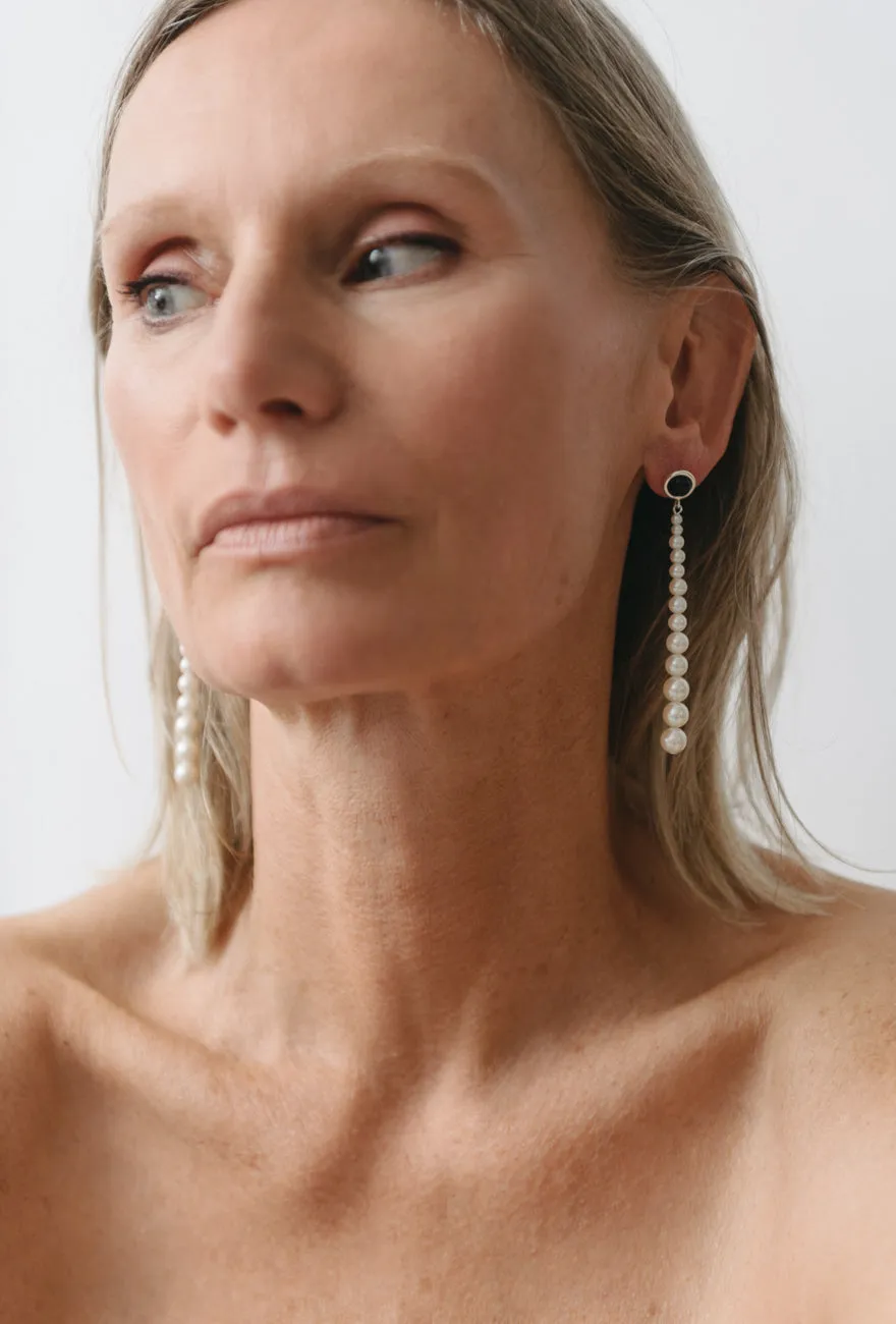 Bernice Earrings Pearl & Black Onyx sold by Maslo product image thumbnail 5