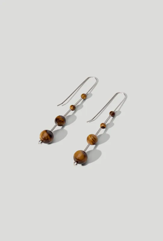 Idole Earrings Large Tigers Eye sold by Maslo