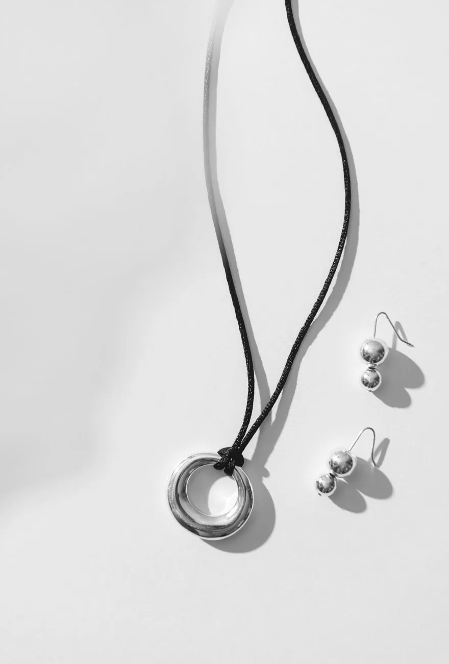 Double Orb Silver Earrings sold by Maslo product image thumbnail 3