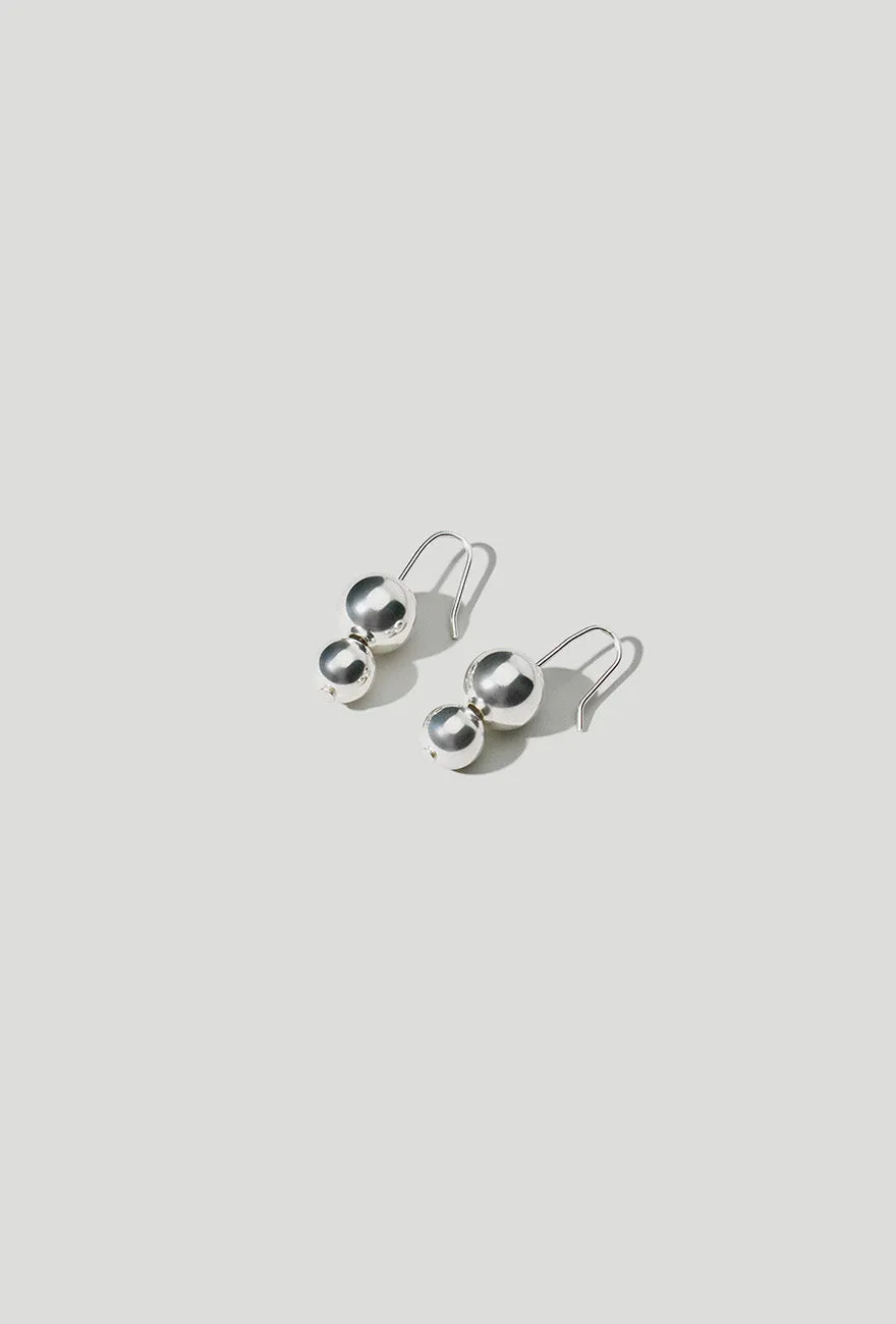 Double Orb Silver Earrings sold by Maslo