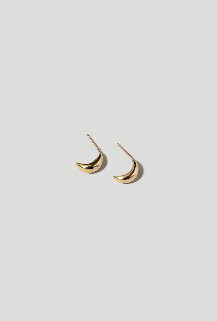 Crescent Earrings Gold sold by Maslo