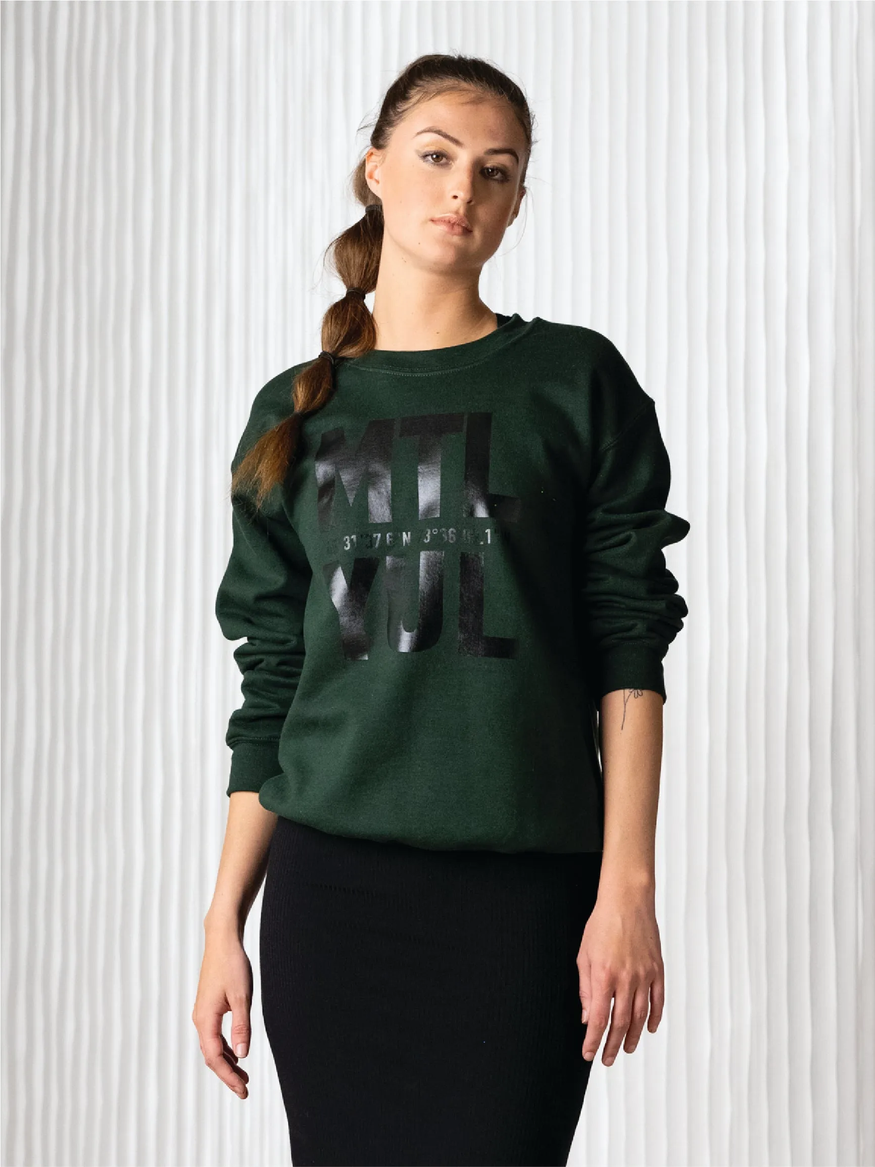 PRINTED CREWNECK - MTL/YUL sold by Bodybag by Jude