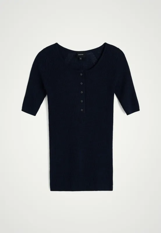 Agnes Knit Blouse - Navy sold by Birgitte Herskind