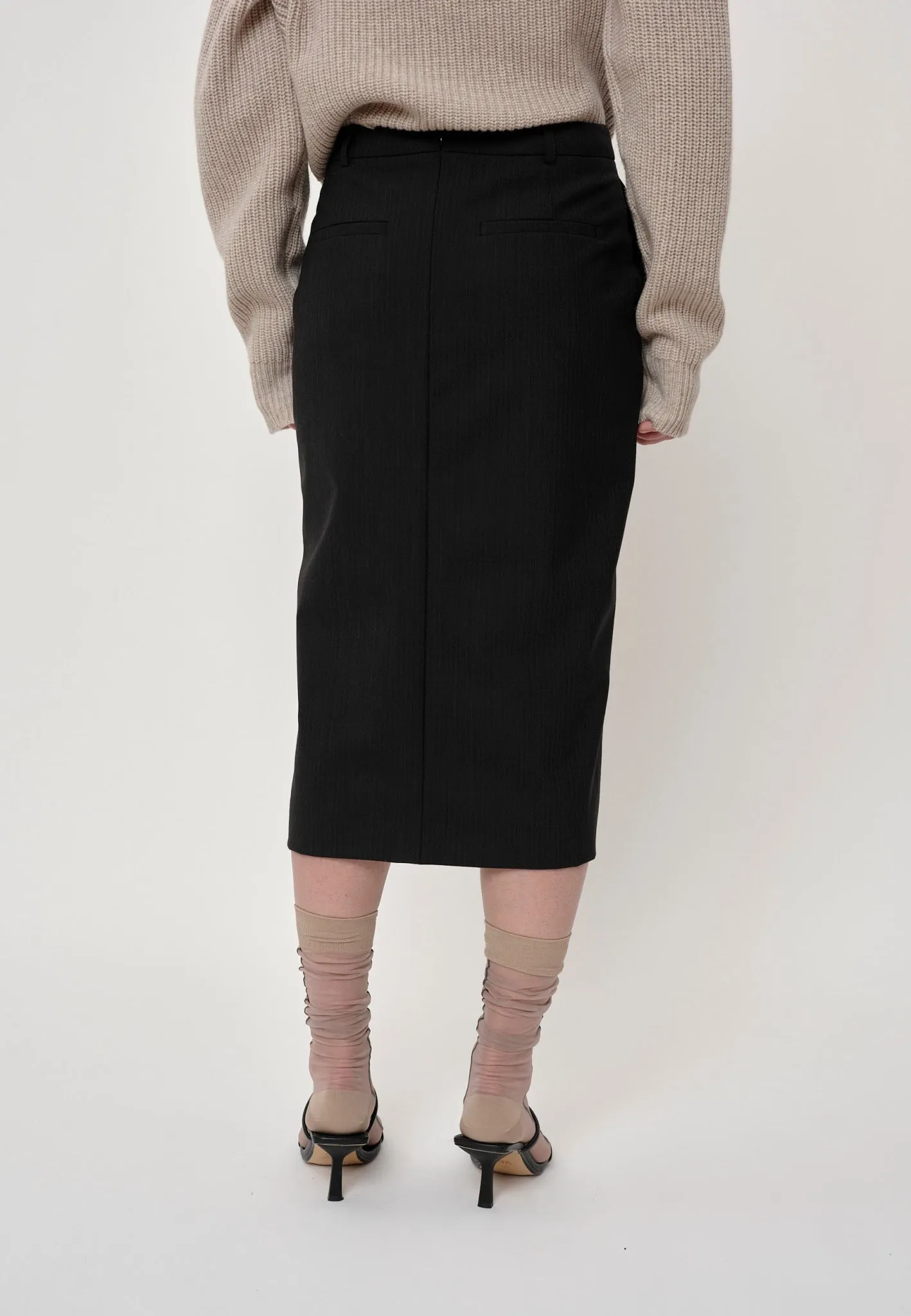 Mate Skirt - Dark Grey Pinstripe sold by Birgitte Herskind product image thumbnail 3