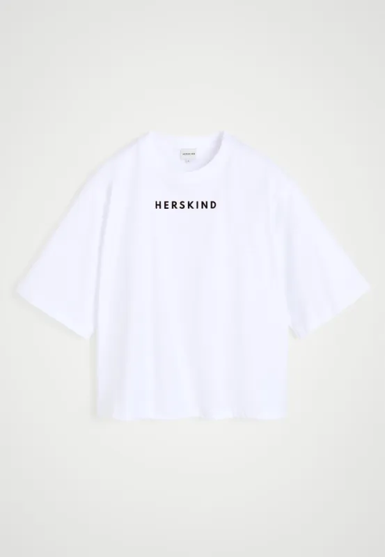 Herskind T-shirt - White - Black logo sold by Birgitte Herskind