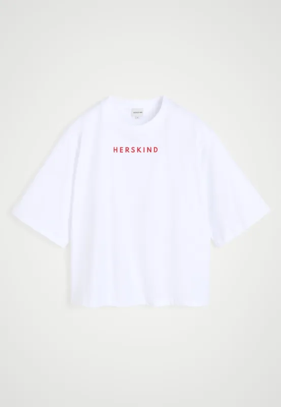 Herskind T-shirt - White - Red logo sold by Birgitte Herskind