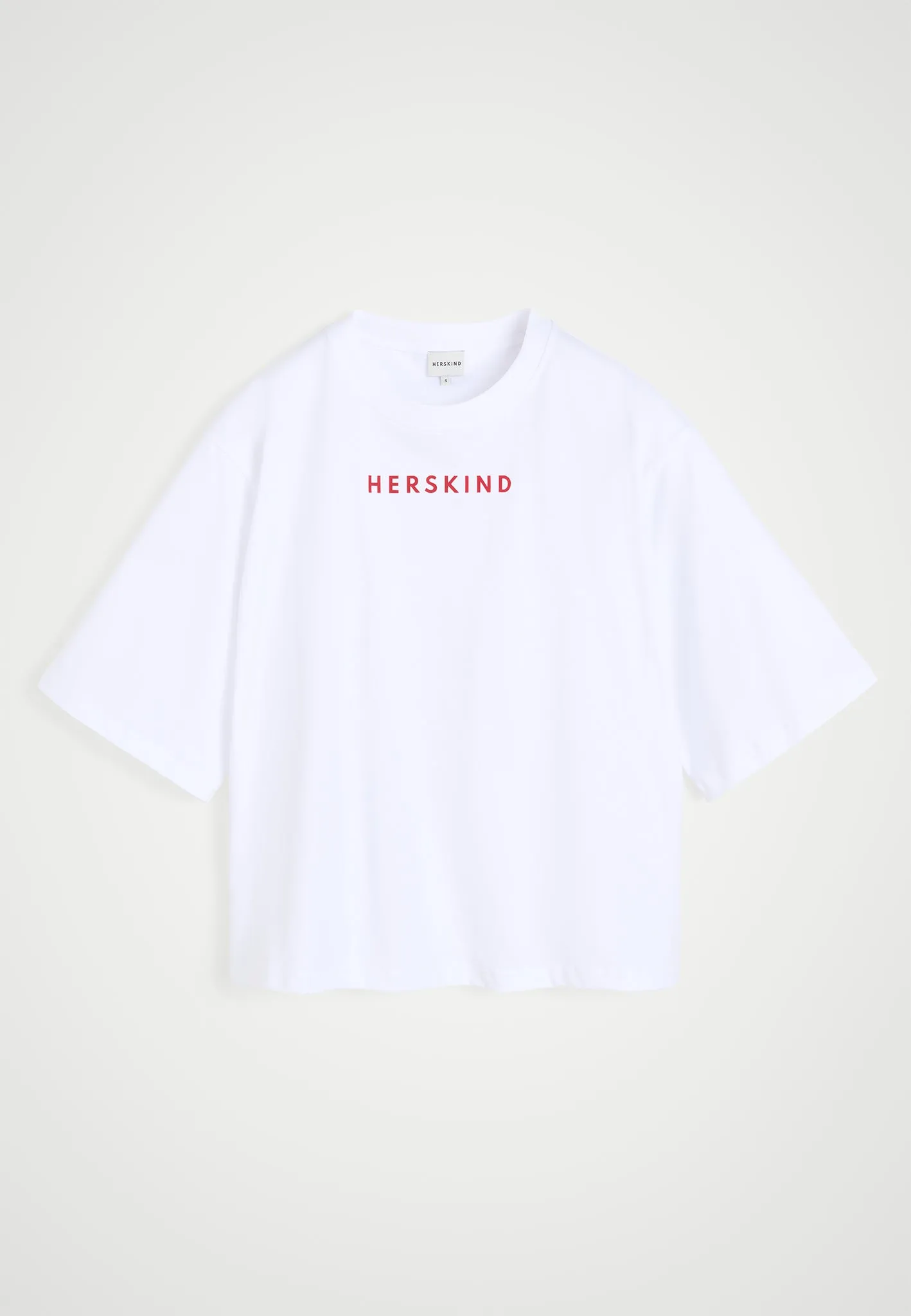 Herskind T-shirt - White - Red logo sold by Birgitte Herskind