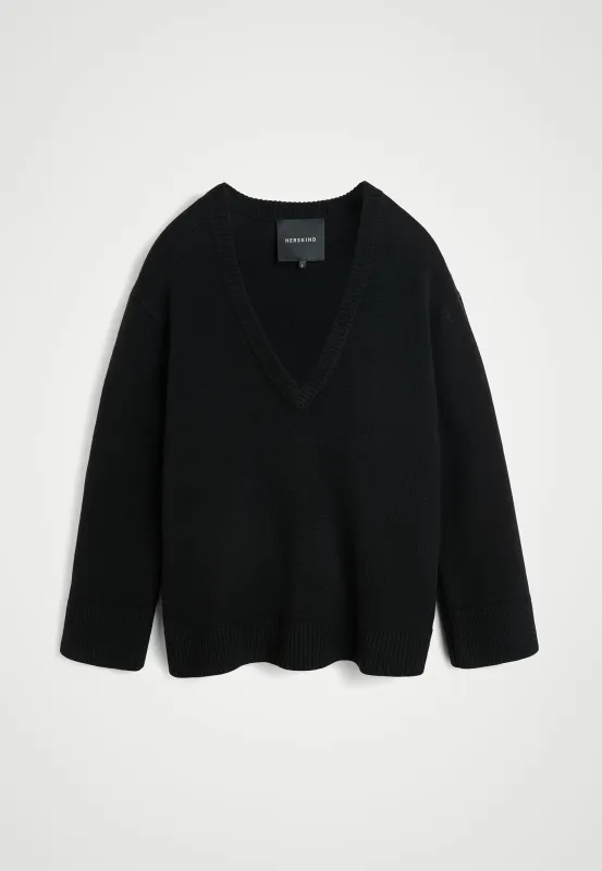 Dicte Knit V-neck - Black sold by Birgitte Herskind