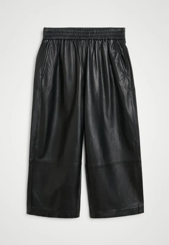 Eagle Cropped Leather Pants - Black sold by Birgitte Herskind