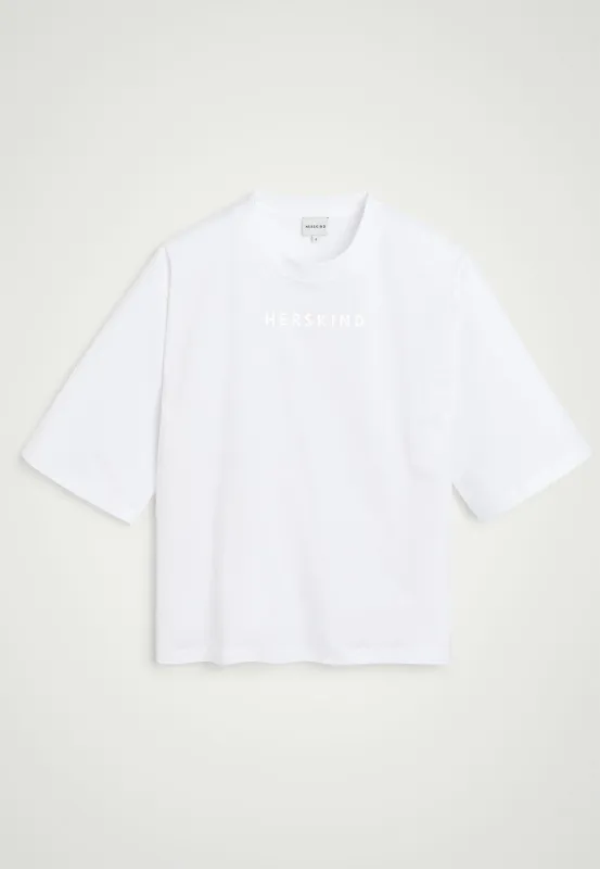 Herskind T-shirt - White w. white logo sold by Birgitte Herskind