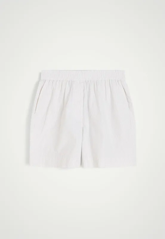 Alma Shorts - Creme Pinstripe sold by Birgitte Herskind
