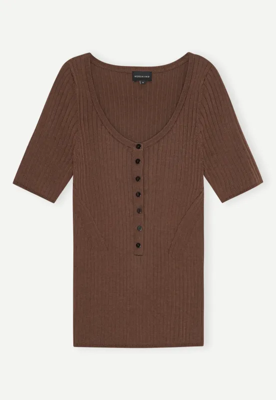 Mie Knit Blouse - Toffee sold by Birgitte Herskind