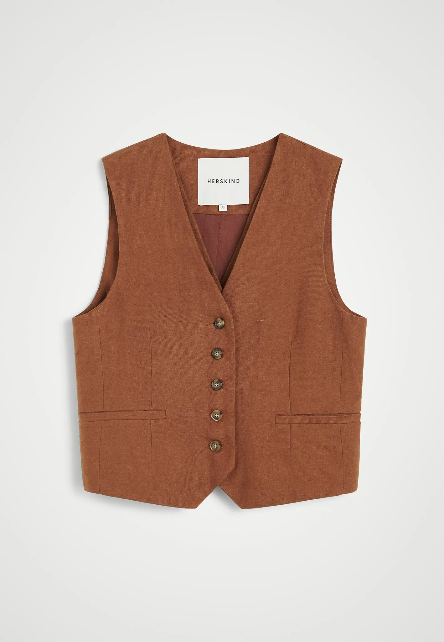 Double up Vest - Toffee sold by Birgitte Herskind