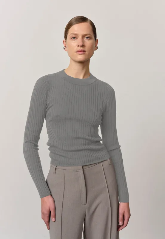 Daniella Knit Blouse - Light Grey sold by Birgitte Herskind