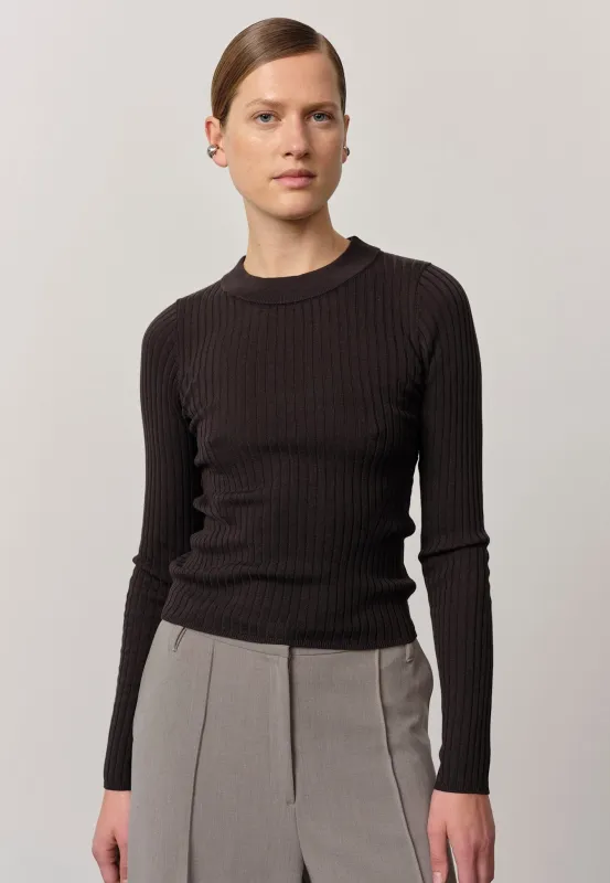 Daniella Knit Blouse - Dark Grey sold by Birgitte Herskind
