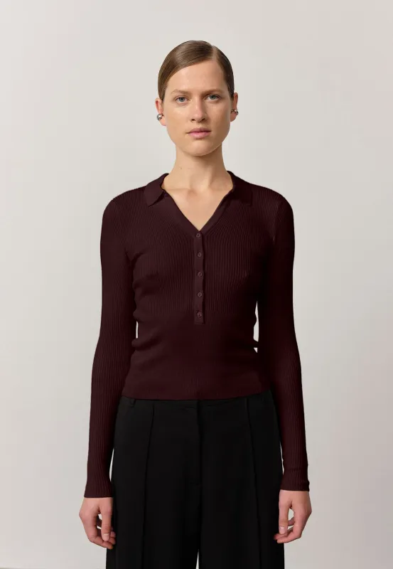 Finn Knit Blouse - Wine Red sold by Birgitte Herskind