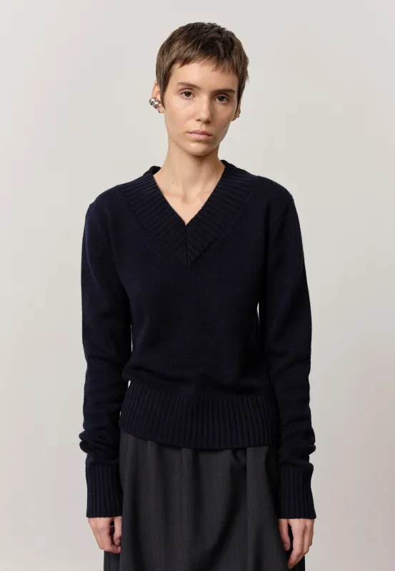 Mela Knit Blouse - Navy sold by Birgitte Herskind