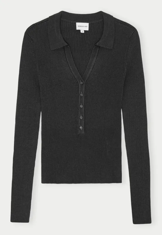 Finn Knit Blouse - Dark Grey sold by Birgitte Herskind