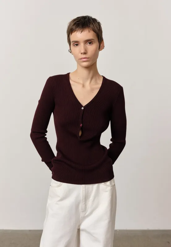 Oscar Knit Blouse - Wine Red sold by Birgitte Herskind