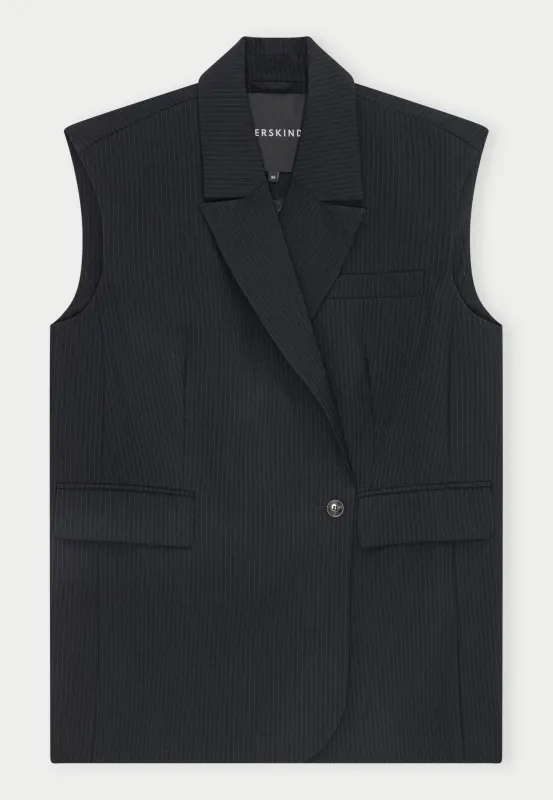 Averill Vest - Navy Pinstripe sold by Birgitte Herskind
