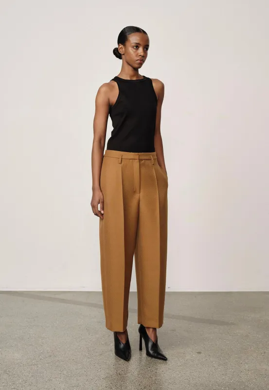 Olly Cropped Midt Waist Pants - Camel sold by Birgitte Herskind