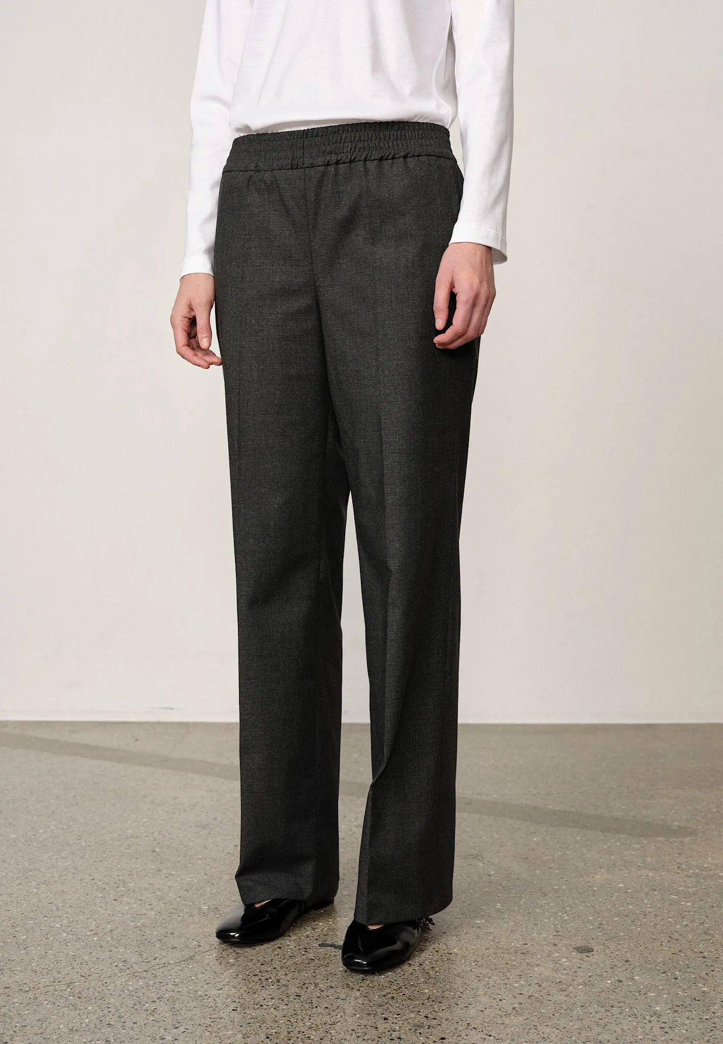 Pinky Midt Waist Pants - Checks Grey sold by Birgitte Herskind