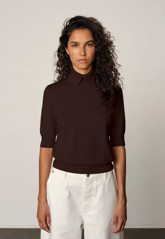 Perry Knit Blouse - Mahogany sold by Birgitte Herskind