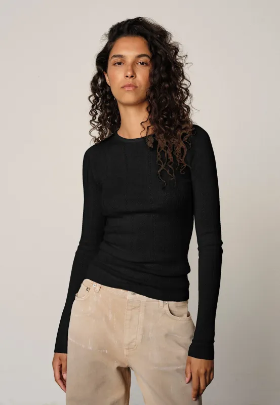Camb Knit Blouse - Black sold by Birgitte Herskind
