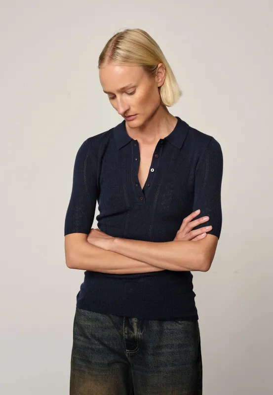 Cyenna Knit Blouse - Navy sold by Birgitte Herskind