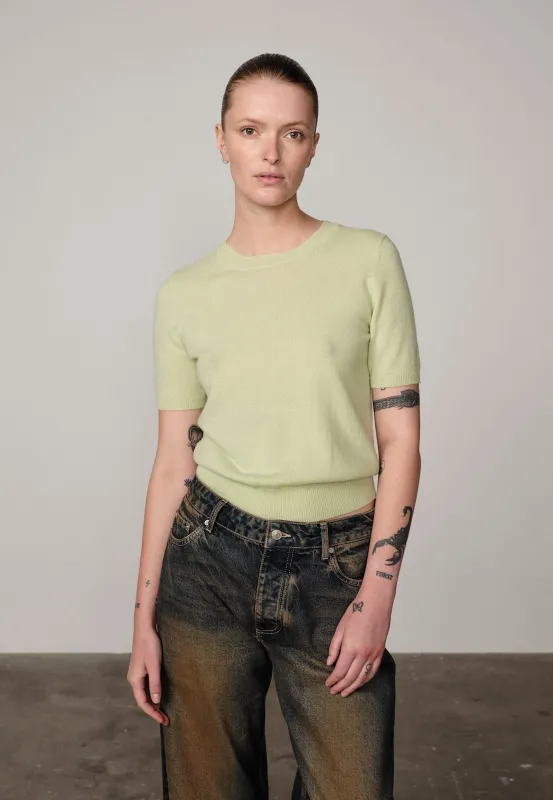 Thora Knit T-shirt - Pistacio sold by Birgitte Herskind
