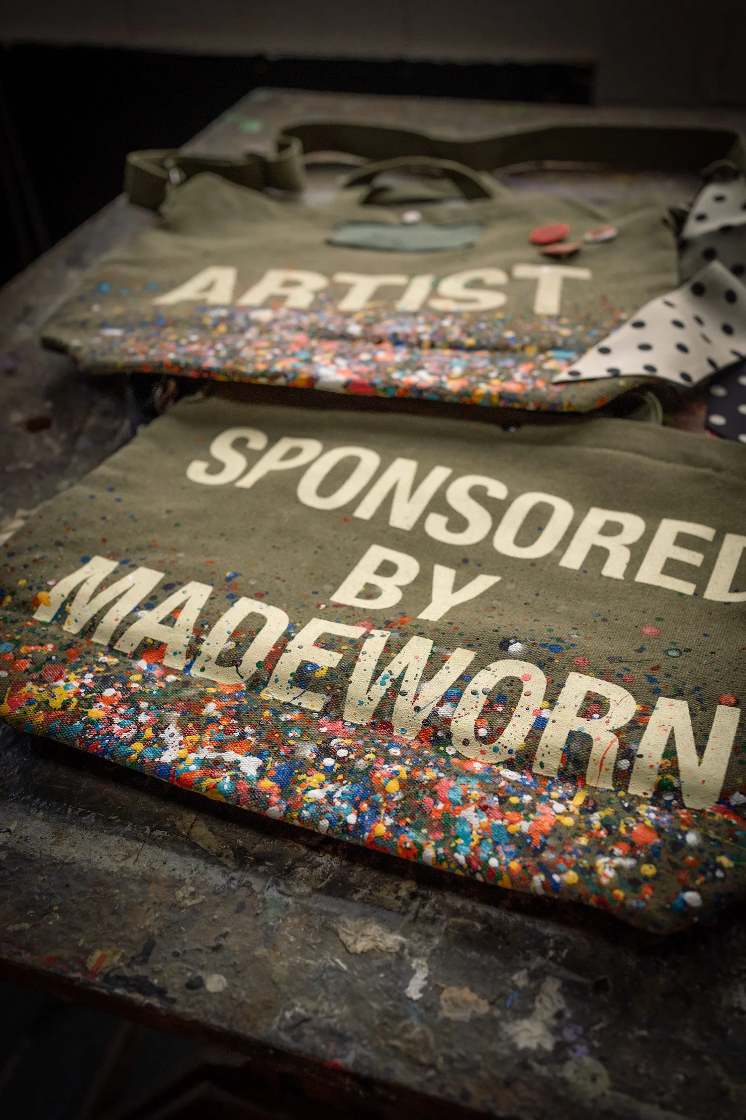 MADE WORN "ARTIST" CANVAS BAG ARMY sold by MadeWorn product image thumbnail 5