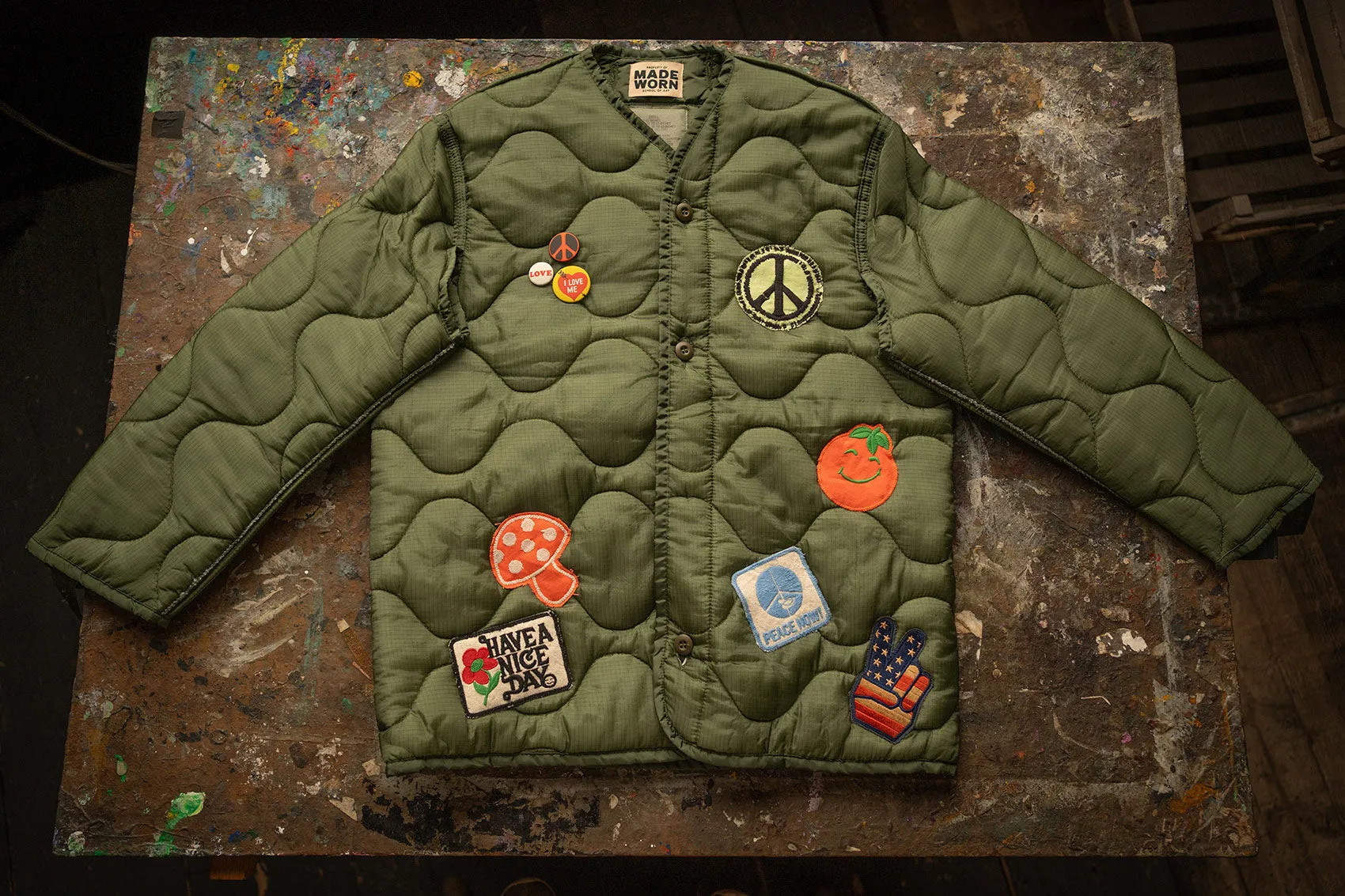 MADE WORN LOVE IS FREE LINER JACKET sold by MadeWorn product image thumbnail 3