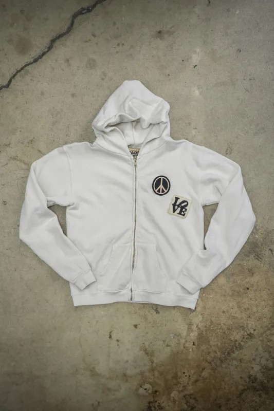 MADE WORN PEACE NOW ZIP HOODIE sold by MadeWorn