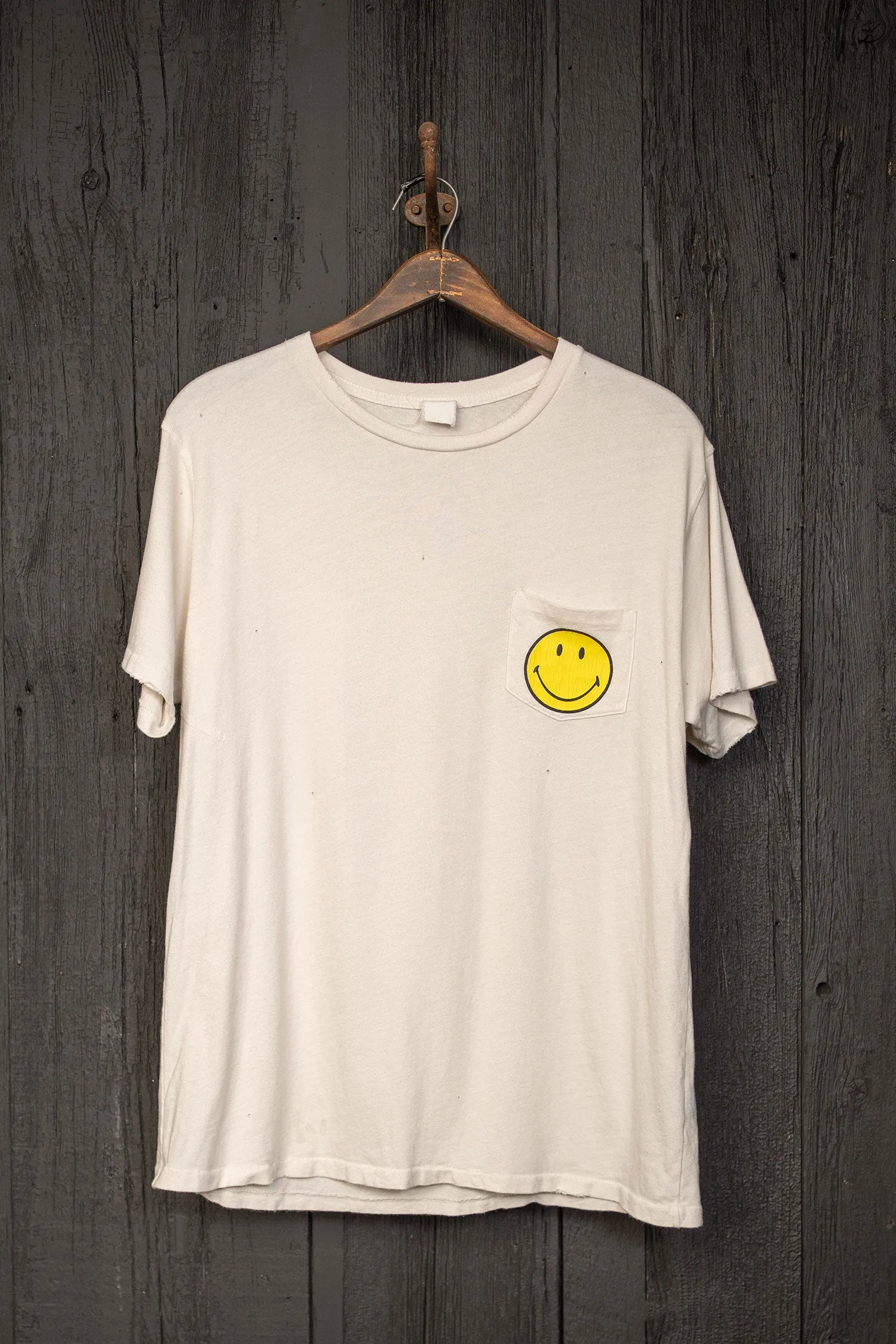 SMILEY BE HAPPY '90S FIT POCKET TEE sold by MadeWorn