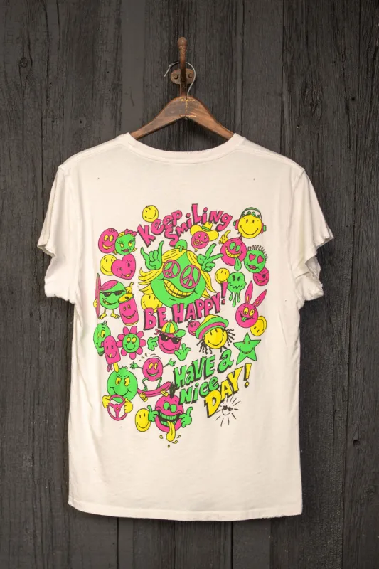SMILEY BE HAPPY POCKET TEE sold by MadeWorn