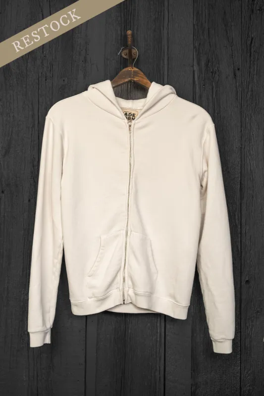 MADE WORN ZIP HOODIE VINTAGE WHITE sold by MadeWorn