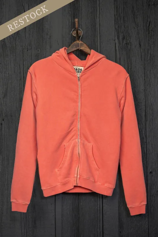 MADE WORN ZIP HOODIE CHERRY sold by MadeWorn