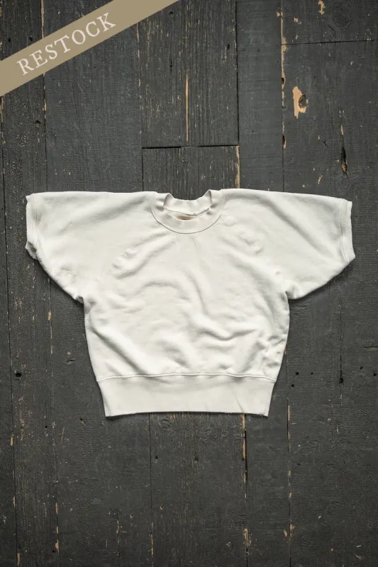 MADE WORN SHORT SLEEVE SWEATSHIRT VINTAGE WHITE sold by MadeWorn