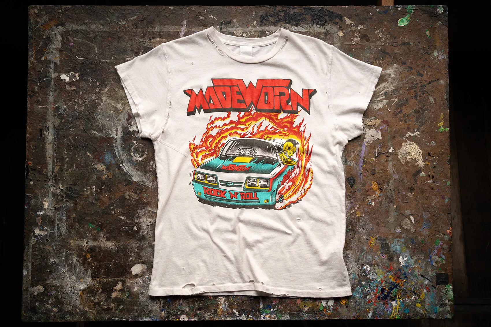 MADE WORN ROCK N' ROLL DESTROYED TEE sold by MadeWorn product image thumbnail 3