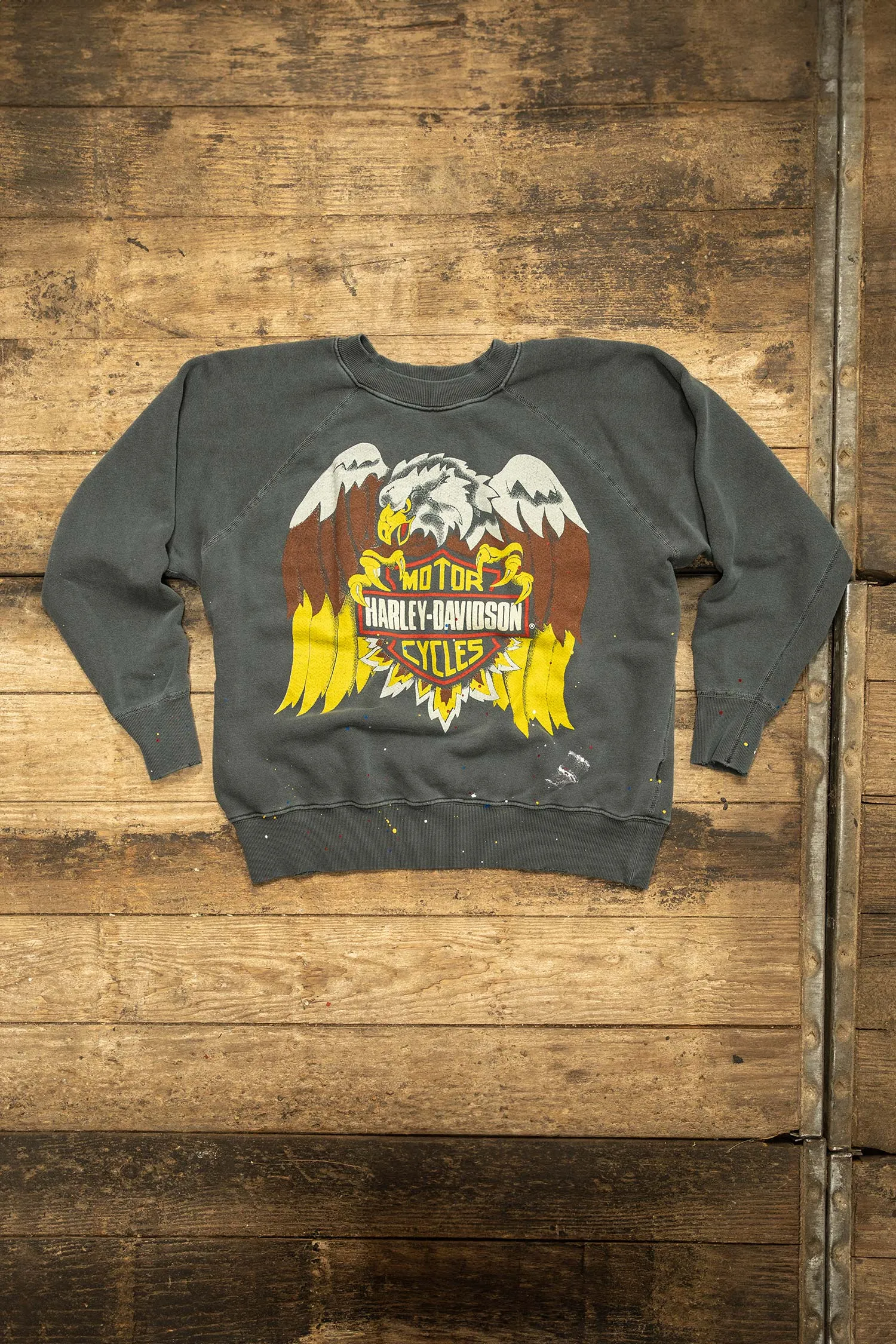 HARLEY DAVIDSON EAGLE CREST SHRUNKEN SWEATSHIRT sold by MadeWorn